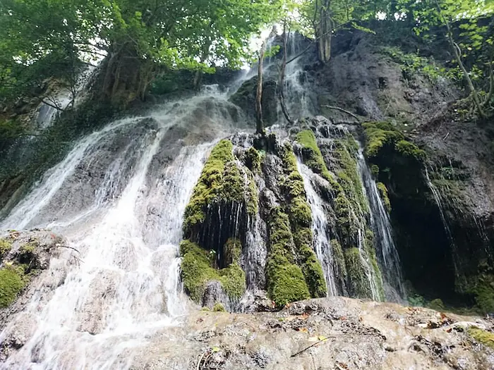 آب های زلال آبشار اسپه او پوشیده شده از درختان ممرز 526415263416