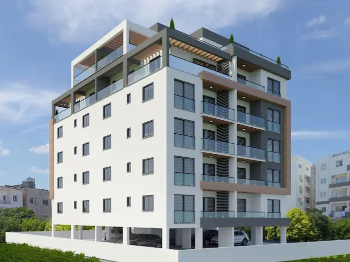 آپارتمان 4 طبقه سنگی با نمای سفید و پیلوت آن در عباس آباد 487487