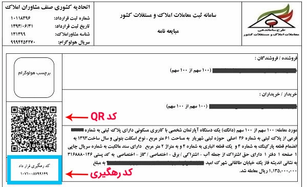 کد QR و کد رهگیری املاک در بهشهر 41343874867